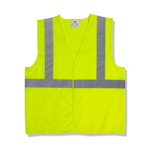 Class 2 Safety Vest, ANSI/ISEA 107-2010, Lime Polyester Mesh 5 Point Breakaway